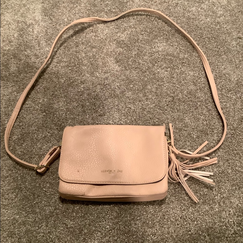 Olivia and joy cream shoulder purse